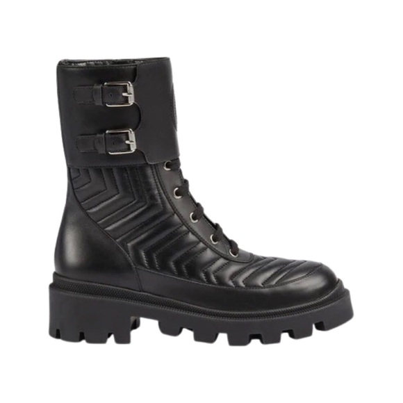 Gucci Marmont Interlocking G Matelasse Leather Boots